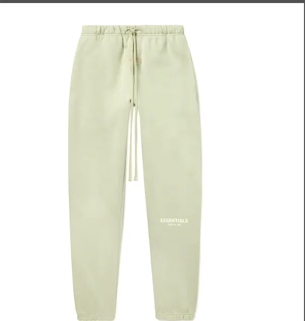 FOG FEAR OF GOD ESSENTIALS 22SS Double Line Logo Plush Printed Legged Pants Bathroom Pants Sea Foam Green Wheat S M L XL