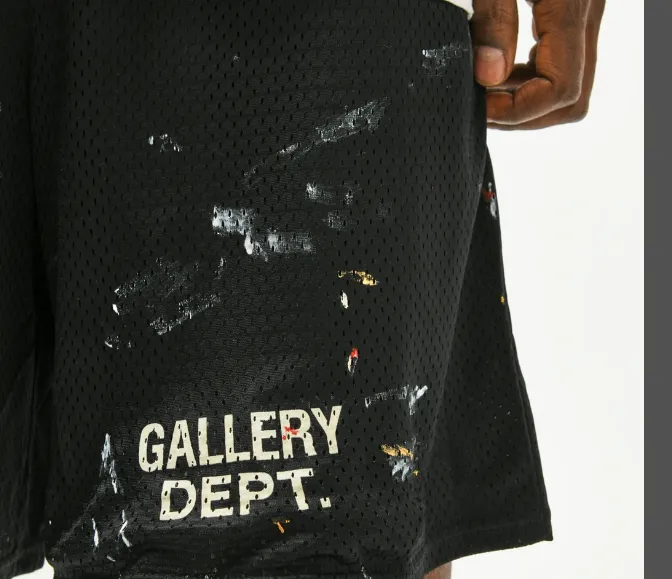 gallery dept color inkjet hand-painted French classic logo printed mesh sports drawstring shorts blue black S M L XL