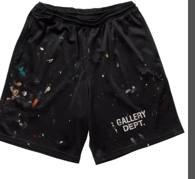 gallery dept color inkjet hand-painted French classic logo printed mesh sports drawstring shorts blue black S M L XL