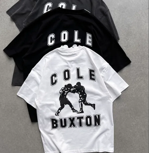 Cole Buxton Minimalist Boxing Slogan Printed Short sleeved T-shirt Black and White SMLXL Size