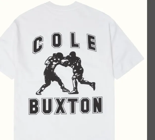 Cole Buxton Minimalist Boxing Slogan Printed Short sleeved T-shirt Black and White SMLXL Size