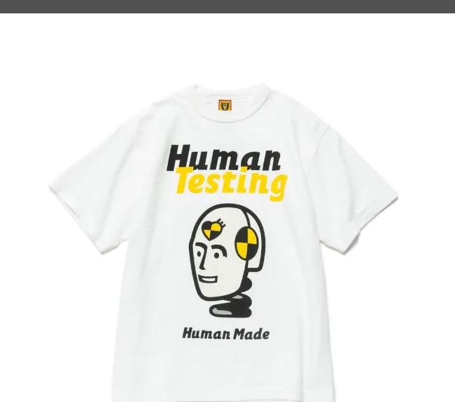 Human Made x AWGE Collaboration A $AP Rocky Robot Printed Bamboo Cotton Cylinder Short Sleeve T-shirt Black White S M L XL