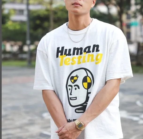 Human Made x AWGE Collaboration A $AP Rocky Robot Printed Bamboo Cotton Cylinder Short Sleeve T-shirt Black White S M L XL