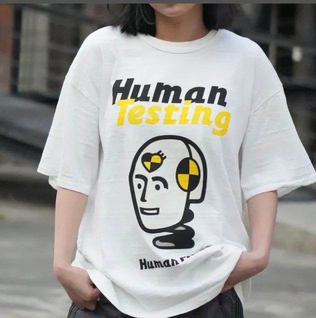 Human Made x AWGE Collaboration A $AP Rocky Robot Printed Bamboo Cotton Cylinder Short Sleeve T-shirt Black White S M L XL