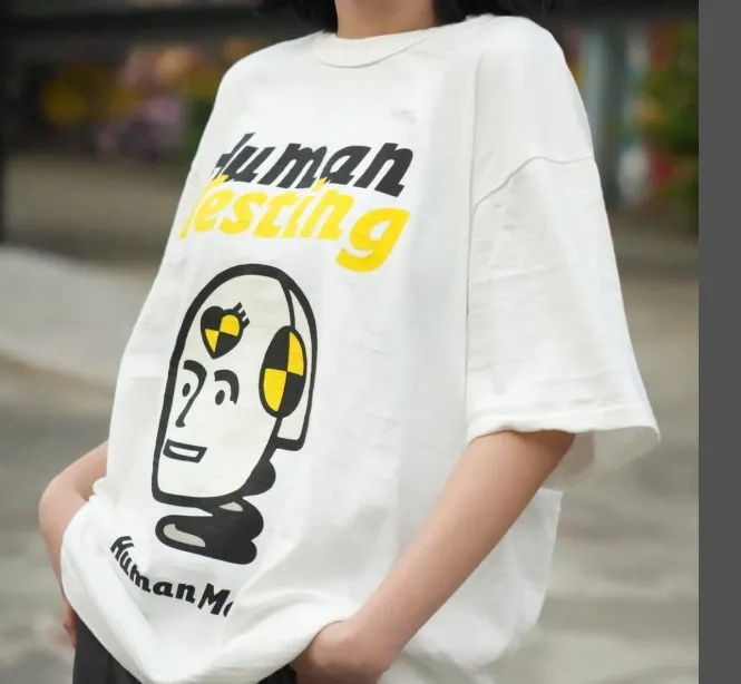 Human Made x AWGE Collaboration A $AP Rocky Robot Printed Bamboo Cotton Cylinder Short Sleeve T-shirt Black White S M L XL