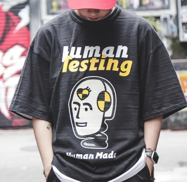 Human Made x AWGE Collaboration A $AP Rocky Robot Printed Bamboo Cotton Cylinder Short Sleeve T-shirt Black White S M L XL