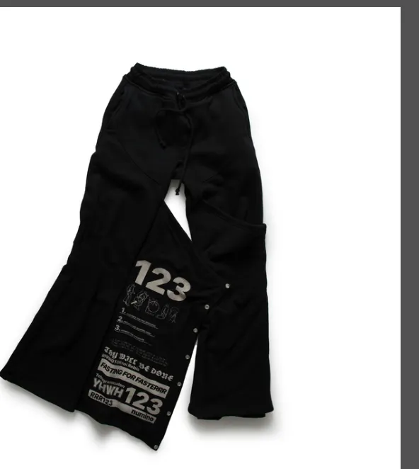 RRR123 EMERGENCE PRAYER SWEATPANTS limited edition functional breasted bell bottom pants black size 1, 2, 3