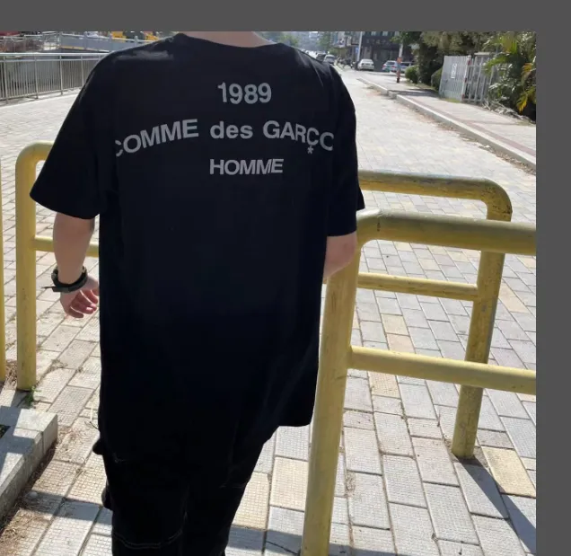 CDG Comme des garcons 1989 HOMME letter logo printed short sleeved T-shirt black and white S-XL