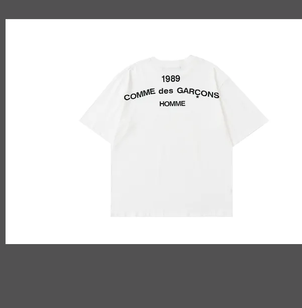 CDG Comme des garcons 1989 HOMME letter logo printed short sleeved T-shirt black and white S-XL