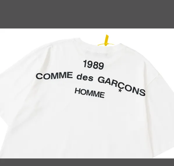 CDG Comme des garcons 1989 HOMME letter logo printed short sleeved T-shirt black and white S-XL