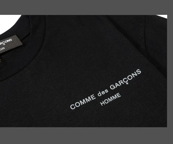 CDG Comme des garcons 1989 HOMME letter logo printed short sleeved T-shirt black and white S-XL