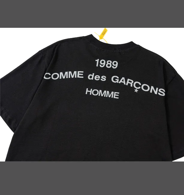 CDG Comme des garcons 1989 HOMME letter logo printed short sleeved T-shirt black and white S-XL