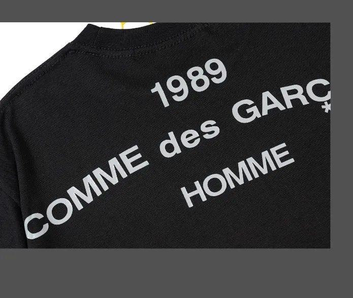 CDG Comme des garcons 1989 HOMME letter logo printed short sleeved T-shirt black and white S-XL