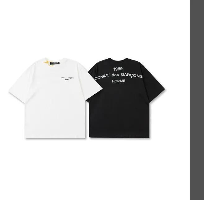 CDG Comme des garcons 1989 HOMME letter logo printed short sleeved T-shirt black and white S-XL