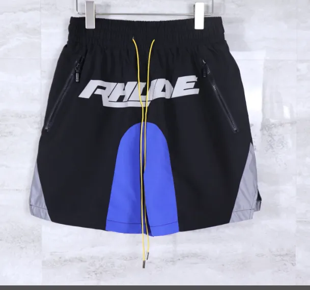 RHUDE Marlboro Two Color Splicing Rapper Same Drawstring Shorts