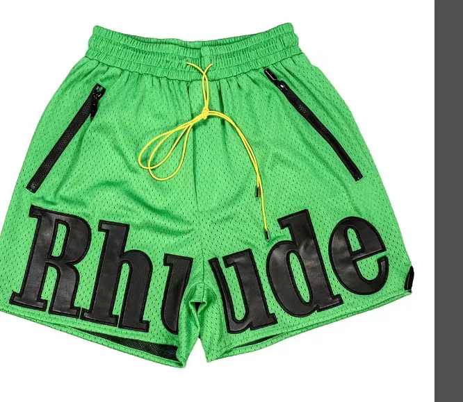 Rhude American retro Marlboro patch embroidered loose mesh shorts