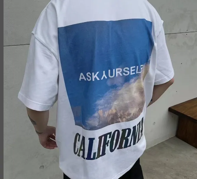 ASKYOURSELF V11 10th Anniversary Limited Edition California Sky Scenery 3m Colorful Reflective Letter Printed High Street Short Sleeve Dark Grey White S M L XL