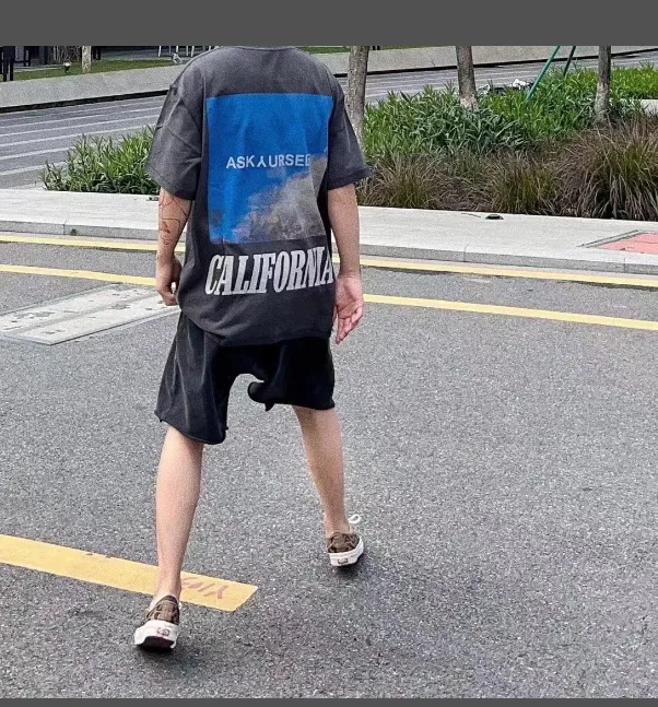 ASKYOURSELF V11 10th Anniversary Limited Edition California Sky Scenery 3m Colorful Reflective Letter Printed High Street Short Sleeve Dark Grey White S M L XL