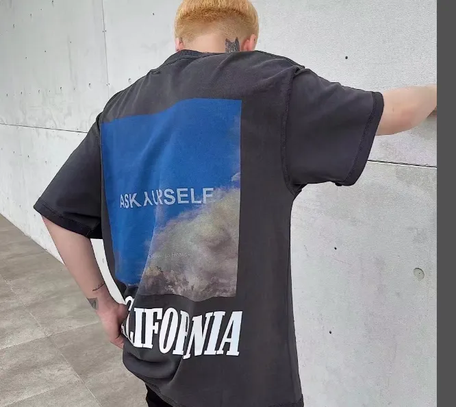 ASKYOURSELF V11 10th Anniversary Limited Edition California Sky Scenery 3m Colorful Reflective Letter Printed High Street Short Sleeve Dark Grey White S M L XL