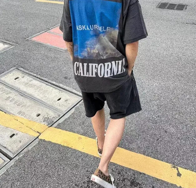 ASKYOURSELF V11 10th Anniversary Limited Edition California Sky Scenery 3m Colorful Reflective Letter Printed High Street Short Sleeve Dark Grey White S M L XL