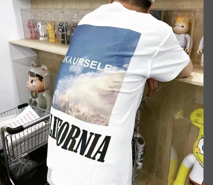 ASKYOURSELF V11 10th Anniversary Limited Edition California Sky Scenery 3m Colorful Reflective Letter Printed High Street Short Sleeve Dark Grey White S M L XL