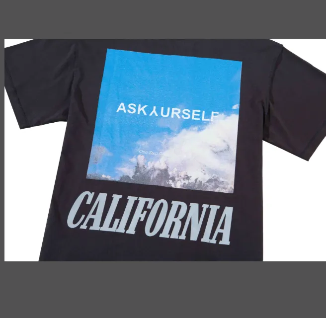 ASKYOURSELF V11 10th Anniversary Limited Edition California Sky Scenery 3m Colorful Reflective Letter Printed High Street Short Sleeve Dark Grey White S M L XL