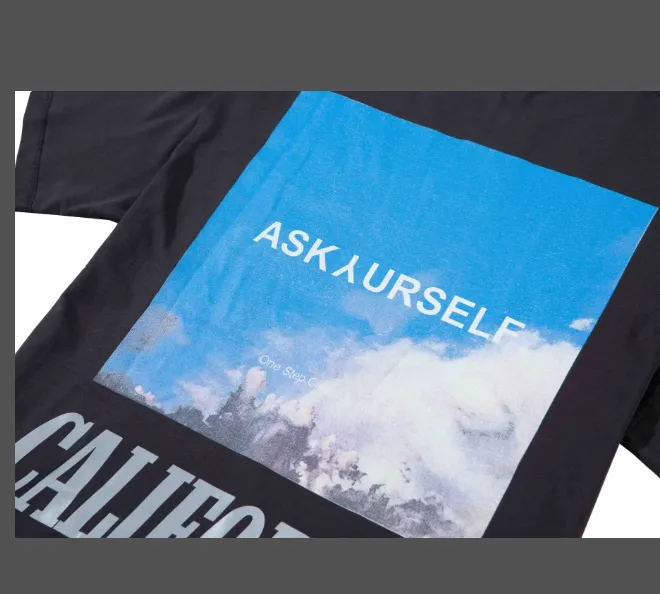 ASKYOURSELF V11 10th Anniversary Limited Edition California Sky Scenery 3m Colorful Reflective Letter Printed High Street Short Sleeve Dark Grey White S M L XL