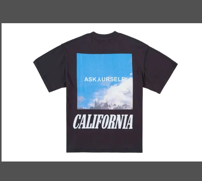 ASKYOURSELF V11 10th Anniversary Limited Edition California Sky Scenery 3m Colorful Reflective Letter Printed High Street Short Sleeve Dark Grey White S M L XL