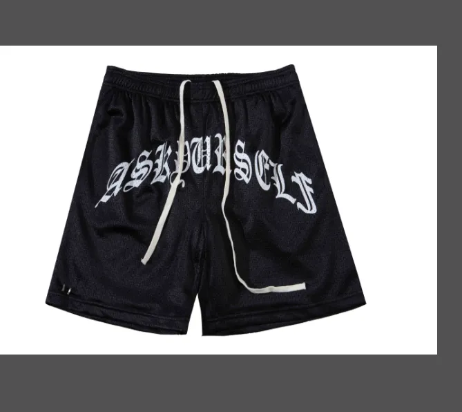 ASKYURSELF 10th Anniversary Special Limited Edition BLACK D0pe Summer Co branded Series Logo Sanskrit Printed High Street Mesh Shorts Black S M L XL