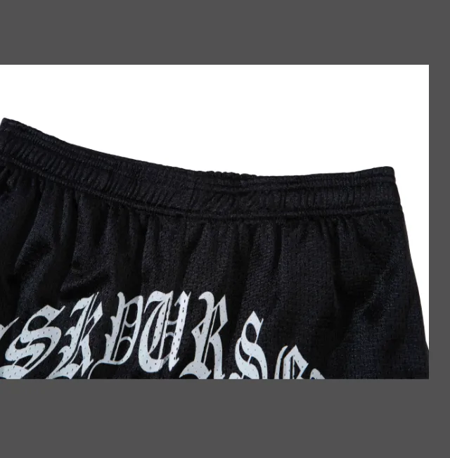 ASKYURSELF 10th Anniversary Special Limited Edition BLACK D0pe Summer Co branded Series Logo Sanskrit Printed High Street Mesh Shorts Black S M L XL