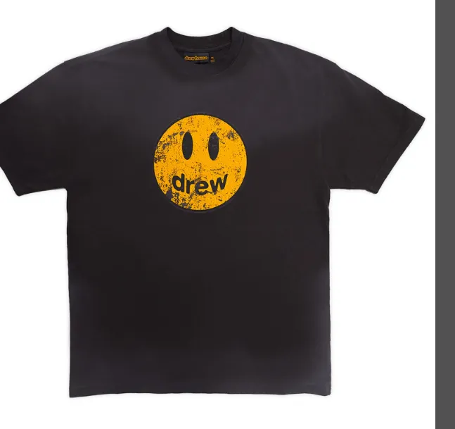 DREAM HOUSE MASCOT SS TEE Cartoon smiley face, cracked and distressed, vintage printed short sleeved t-shirt, metal gray, S M L XL