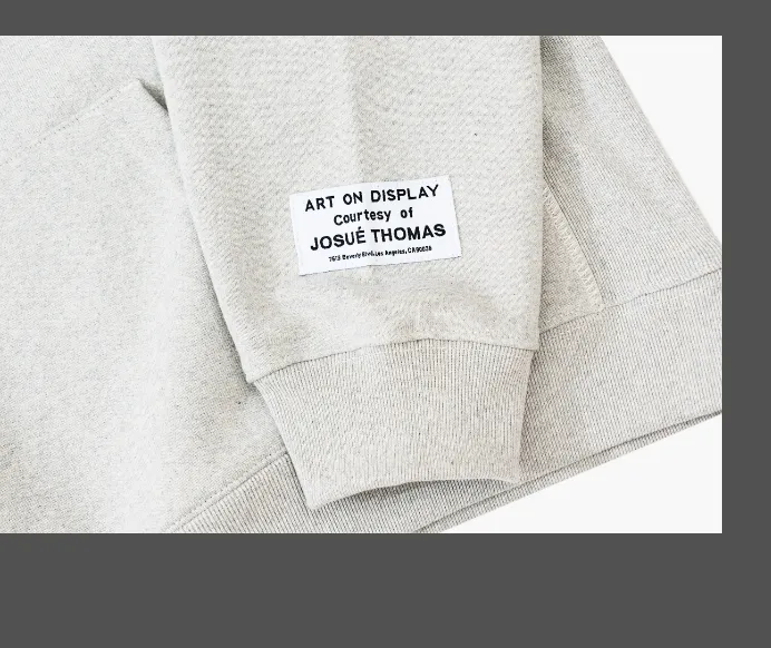 Gallery Dept. LOGO letter fleece hooded sweatshirt gray S-XL