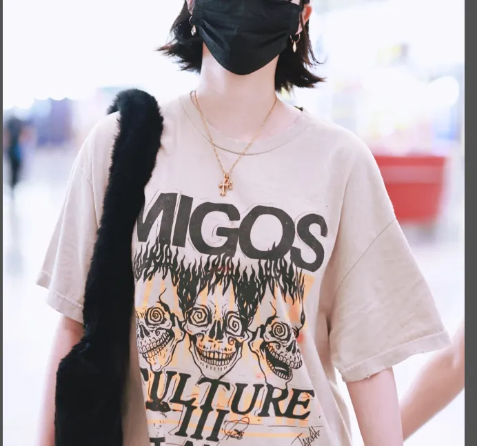 GALLERY DEPT MIGOS limited edition vintage tee, vintage hot stamping, distressed washing, short sleeved t-shirt, washed black, vintage white, S M L XL