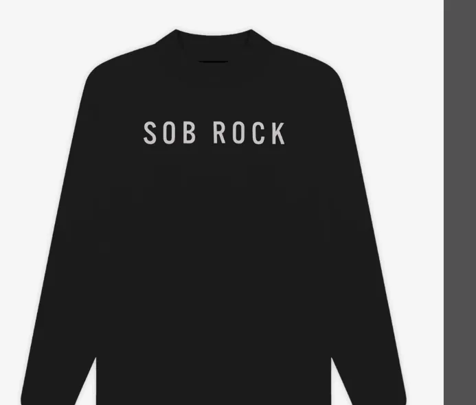 FEAR OF GOD Sob Rock Souvenir LS T-Shirts Singer Collaboration Limited Edition Printed Long Sleeve T-shirt Blue Light Black Nai White S-XL