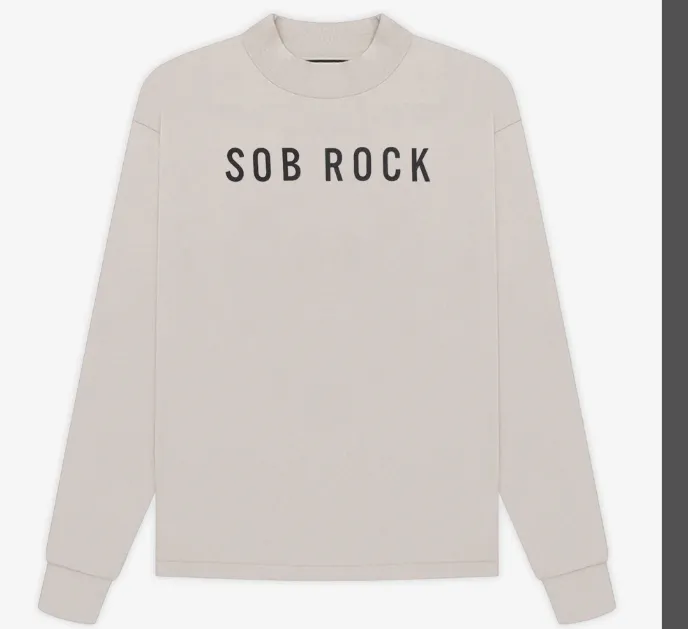 FEAR OF GOD Sob Rock Souvenir LS T-Shirts Singer Collaboration Limited Edition Printed Long Sleeve T-shirt Blue Light Black Nai White S-XL