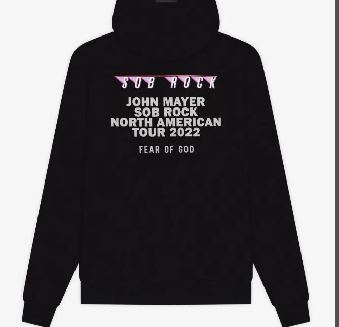 FEAR OF GOD Sob Rock Hoodie Singer Co branded Limited Edition Printed Hoodie Fleece Hoodie Blue Light Black Nai White S-XL