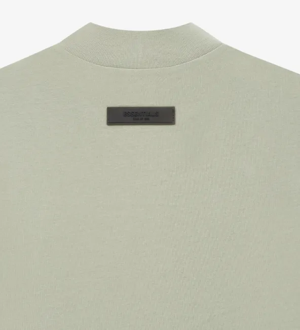 FEAR OF GOD ESSENTIALS BIG E Large E 3D Velvet Printed Short sleeved T-shirt with Green Carbon Gray S-XL