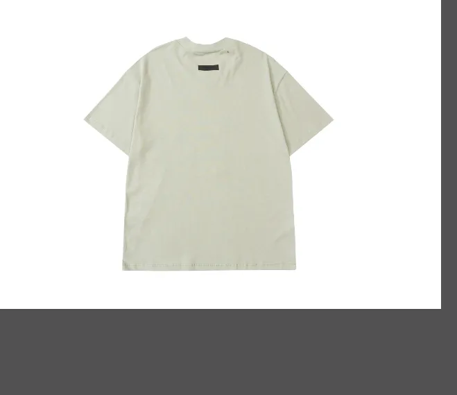 FEAR OF GOD ESSENTIALS BIG E Large E 3D Velvet Printed Short sleeved T-shirt with Green Carbon Gray S-XL