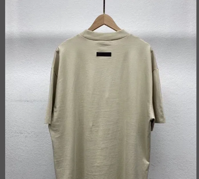 FEAR OF GOD ESSENTIALS Digital 3D Velvet Printed Short Sleeve T-shirt Made of White Carbon Grey S-XL