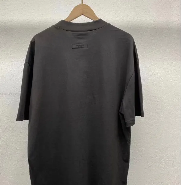 FEAR OF GOD ESSENTIALS Digital 3D Velvet Printed Short Sleeve T-shirt Made of White Carbon Grey S-XL