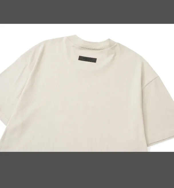 FEAR OF GOD ESSENTIALS Digital 3D Velvet Printed Short Sleeve T-shirt Made of White Carbon Grey S-XL