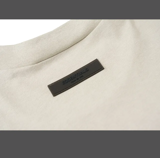 FEAR OF GOD ESSENTIALS Digital 3D Velvet Printed Short Sleeve T-shirt Made of White Carbon Grey S-XL