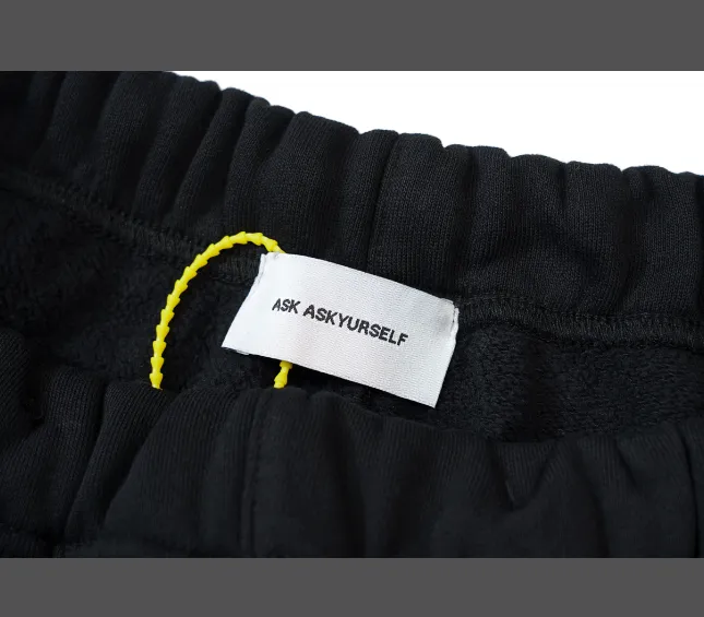 ASK ASKYURSELF KIM DUONG letter logo printed fleece sweatpants black S-XL