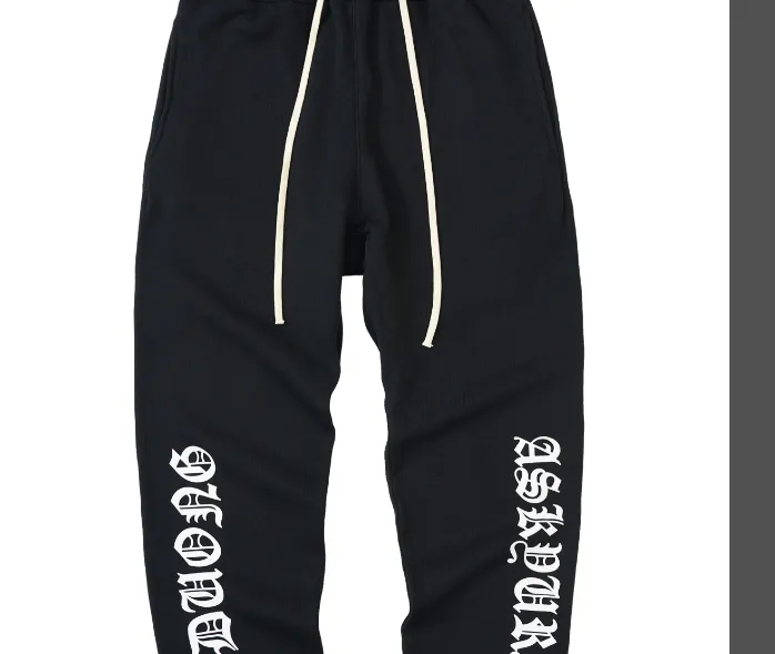 ASK ASKYURSELF KIM DUONG letter logo printed fleece sweatpants black S-XL