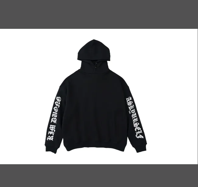 ASK ASKYURSELF KIM DUONG lettered logo printed hooded fleece sweatshirt black S-XL