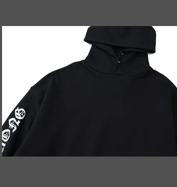 ASK ASKYURSELF KIM DUONG lettered logo printed hooded fleece sweatshirt black S-XL