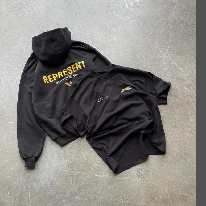 Representative X Manchester Limited Edition Slogan Printed Hoodie Black S-XL Size