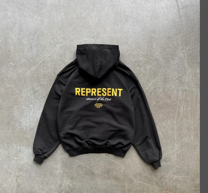 Representative X Manchester Limited Edition Slogan Printed Hoodie Black S-XL Size