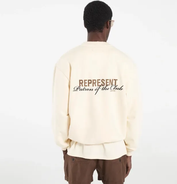 REPRESENT 22 Autumn Winter Slogan Logo Printed Round Neck Hoodie Black Rice Apricot S-XL Size