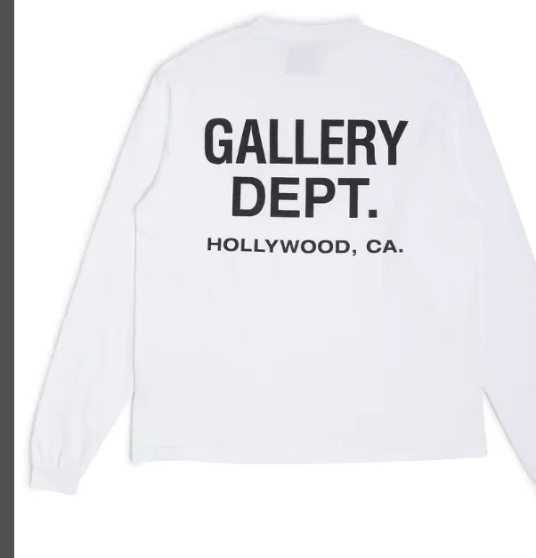 Gallery Depot. Letter printed long sleeved T-shirt gray blue white S-XL